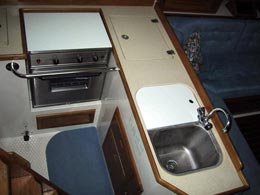 Sink & stove top covers on Catalina 36, 1995