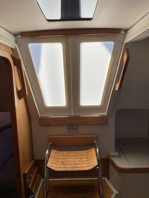 Inside view with the privacy inserts