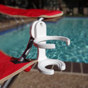 Universal Drink Holder on a folding chair.